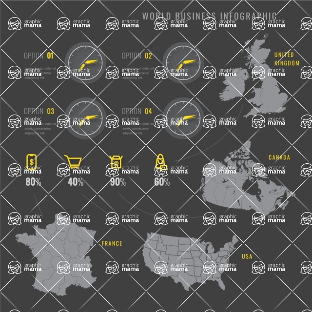 Infographic Templates Collection - Vector, Photoshop, PowerPoint, Google Slides - Region Market Analysis Infographic Template